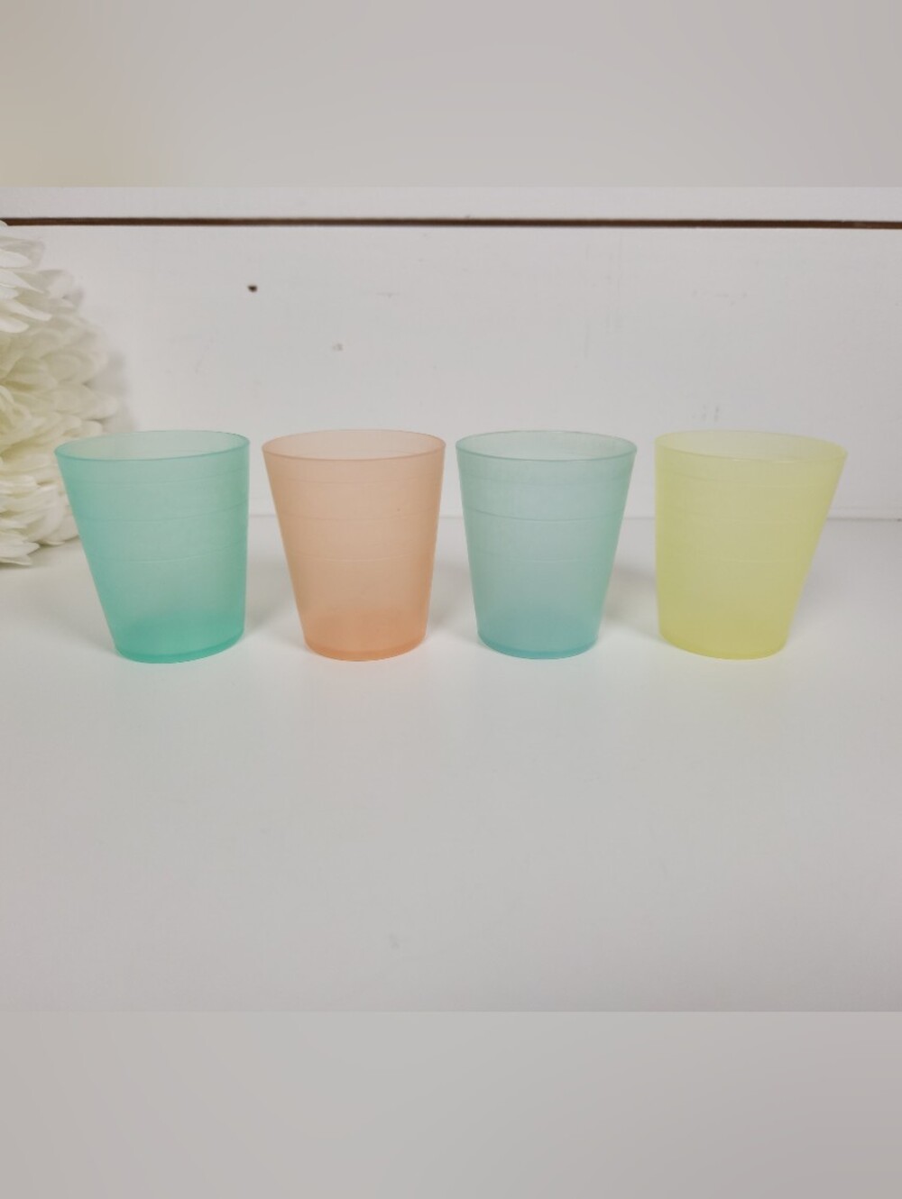 Vintage 4 Tupperware Midget Cups #101 Pastel | Mini Plastic Tupperware Cups
